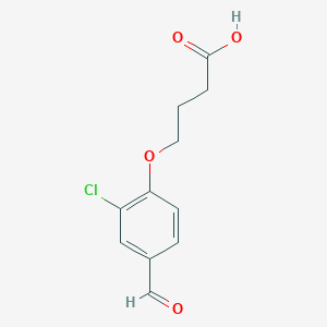 molecular formula C11H11ClO4 B8294701 4-(2-Chloro-4-formylphenoxy)butanoic acid 