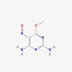 molecular formula C5H7N5O2 B8294707 5-Nitroso-6-methoxypyrimidine-2,4-diamine 