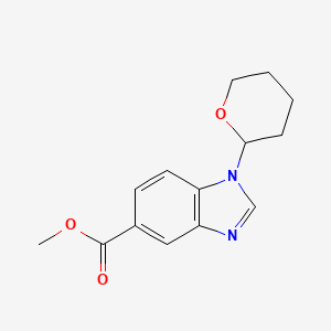 molecular formula C14H16N2O3 B8294781 methyl 1-(tetrahydro-2H-pyran-2-yl)-1H-benzimidazole-5-carboxylate 