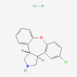 molecular formula C16H15Cl2NO B8294787 trans-5-chloro-2,3,3a,12b-tetrahydro-1H-dibenzo[2,3:6,7]oxepino[4,5-c]pyrrole hydrochloride 