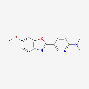 molecular formula C15H15N3O2 B8294801 5-(6-Methoxy-1,3-benzoxazol-2-yl)-N,N-dimethylpyridin-2-amine 