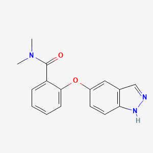 molecular formula C16H15N3O2 B8294812 2-(1H-indazol-5-yloxy)-N,N-dimethylbenzamide 