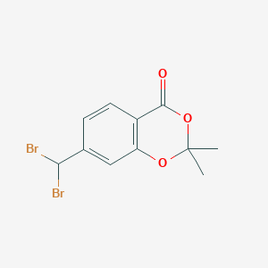molecular formula C11H10Br2O3 B8294823 7-(dibromomethyl)-2,2-dimethyl-4H-1,3-benzodioxin-4-one 