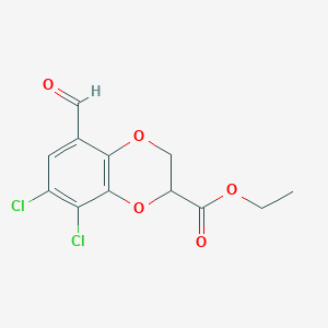 Ethyl 5-formyl-7,8-dichloro-1,4-benzodioxane-2-carboxylate