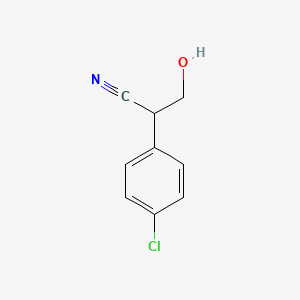 molecular formula C9H8ClNO B8294892 3-Hydroxy-2-(4-chlorophenyl)propanenitrile 
