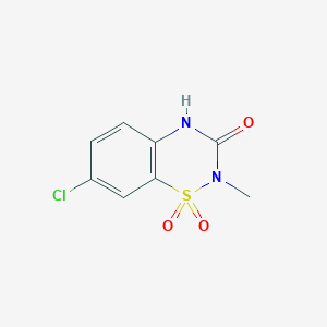 molecular formula C8H7ClN2O3S B8294952 7-chloro-2,3-dihydro-2-methyl-3-oxo-4H-1,2,4-benzothiadiazine 1,1-dioxide 
