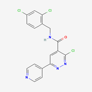 molecular formula C17H11Cl3N4O B8295003 3-Chloro-4-(2,4-dichlorobenzylaminocarbonyl)-6-(4-pyridyl)pyridazine 