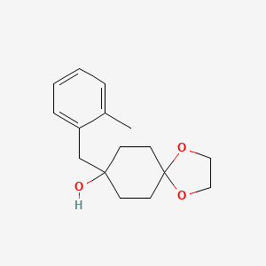 molecular formula C16H22O3 B8295025 8-(2-Methylbenzyl)-1,4-dioxaspiro(4.5)decan-8-ol 