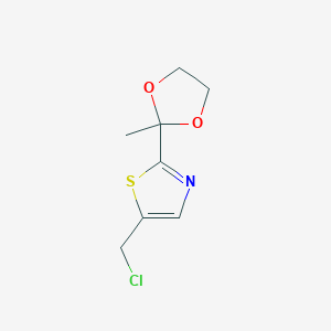 molecular formula C8H10ClNO2S B8295029 5-Chloromethyl-2-(2-methyl-[1,3]dioxolan-2-yl)-thiazole 