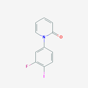 molecular formula C11H7FINO B8295141 1-iodo-2-fluoro-4-(2-oxopyridin-1(2H)-yl)benzene 