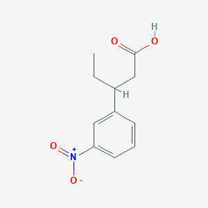 molecular formula C11H13NO4 B8295152 (+/-)-3-(3-Nitrophenyl)pentanoic acid 