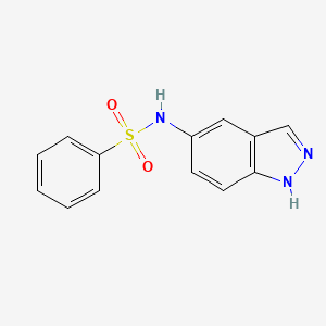 molecular formula C13H11N3O2S B8295168 N-(1H-indazol-5-yl)benzenesulfonamide 