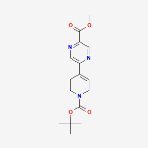 molecular formula C16H21N3O4 B8295202 methyl 5-[1-[(2-methylpropan-2-yl)oxycarbonyl]-3,6-dihydro-2H-pyridin-4-yl]pyrazine-2-carboxylate 