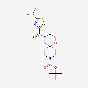 tert-Butyl 4-(2-isopropylthiazole-4-carbonyl)-1-oxa-4,9-diazaspiro[5.5]undecane-9-carboxylate