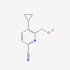 molecular formula C10H10N2O B8295212 5-Cyclopropyl-6-hydroxymethyl-pyridine-2-carbonitrile 
