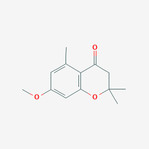 molecular formula C13H16O3 B8295218 7-Methoxy-2,2,5-trimethyl-4-chromanone 