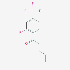 molecular formula C12H12F4O B8295251 1-[2-Fluoro-4-(trifluoromethyl)phenyl]pentan-1-one 