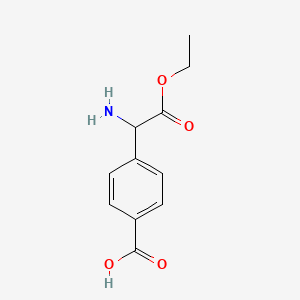 molecular formula C11H13NO4 B8295252 4-(1-Amino-2-ethoxy-2-oxoethyl)benzoic acid 