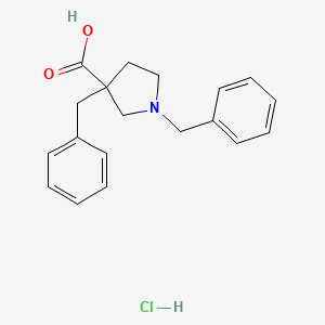 molecular formula C19H22ClNO2 B8295269 1,3-Dibenzylpyrrolidine-3-carboxylic acid hydrochloride 
