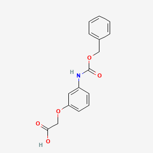 molecular formula C16H15NO5 B8295280 3-Benzyloxycarbonylaminophenoxyacetic acid 