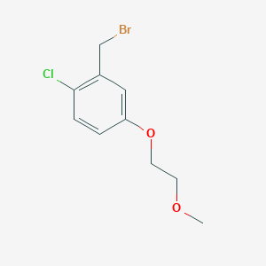 molecular formula C10H12BrClO2 B8295298 2-(Bromomethyl)-1-chloro-4-(2-methoxyethoxy)benzene 