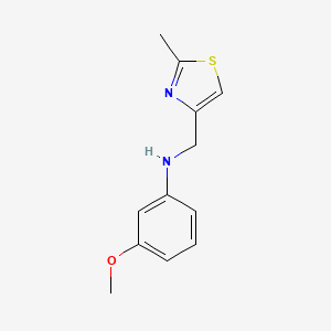 molecular formula C12H14N2OS B8295319 3-methoxy-N-[(2-methyl-1,3-thiazol-4-yl)methyl]aniline 