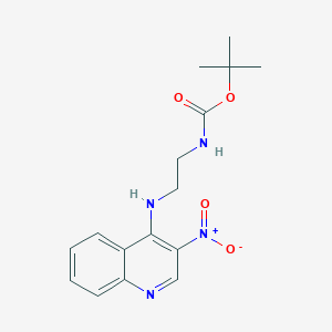 molecular formula C16H20N4O4 B8295360 Tert-butyl[2-(3-nitroquinolin-4-ylamino)ethyl]carbamate 
