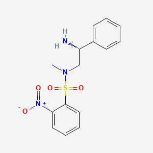 molecular formula C15H17N3O4S B8295408 N-[(2R)-2-amino-2-phenylethyl]-N-methyl-2-nitrobenzenesulfonamide 