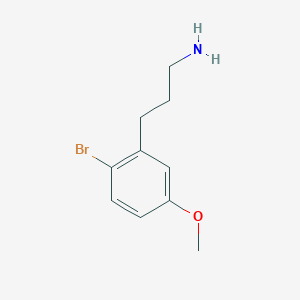 molecular formula C10H14BrNO B8295410 3-(2-Bromo-5-methoxyphenyl)propan-1-amine 