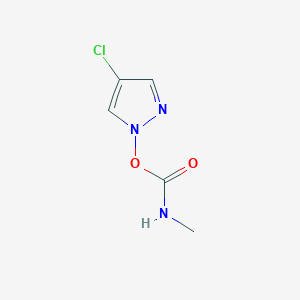 molecular formula C5H6ClN3O2 B8295446 4-chloropyrazol-1-yl N-methylcarbamate 
