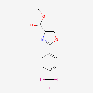 molecular formula C12H8F3NO3 B8295468 Methyl 2-(4-(trifluoromethyl)phenyl)oxazole-4-carboxylate 