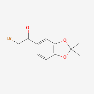 molecular formula C11H11BrO3 B8295475 5-(2-Bromoacetyl)-2,2-dimethyl-1,3-benzodioxole CAS No. 97664-56-7