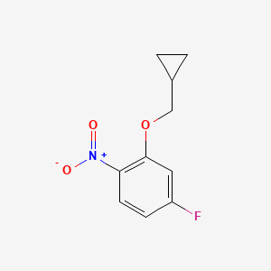 molecular formula C10H10FNO3 B8295485 2-Cyclopropylmethoxy-4-fluoro-1-nitrobenzene 