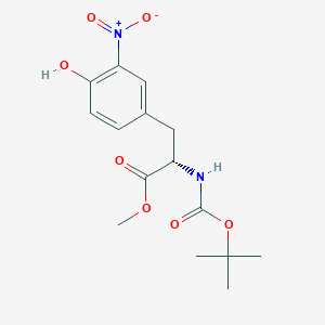 molecular formula C15H20N2O7 B8295522 (S)-2-tert-Butoxycarbonylamino-3-(4-hydroxy-3-nitro-phenyl)-propionic acid methyl ester 