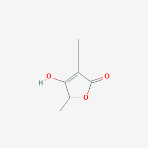 molecular formula C9H14O3 B8295529 3-tert-butyl-4-hydroxy-5-methyl-5H-furan-2-one 