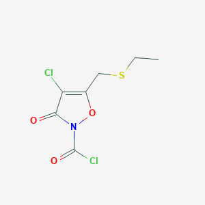 molecular formula C7H7Cl2NO3S B8295626 4-Chloro-5-[(ethylsulfanyl)methyl]-3-oxo-1,2-oxazole-2(3H)-carbonyl chloride CAS No. 88932-97-2