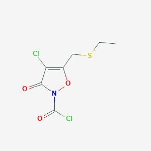 B8295626 4-Chloro-5-[(ethylsulfanyl)methyl]-3-oxo-1,2-oxazole-2(3H)-carbonyl chloride CAS No. 88932-97-2