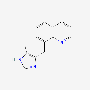 molecular formula C14H13N3 B8295640 8-((5-Methyl-1H-imidazol-4-yl)methyl)quinoline 