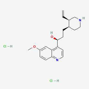 molecular formula C20H28Cl2N2O2 B8295671 3-(3(R)-Ethenyl-4(R)-piperidyl)-1-(6-methoxy-4-quinolyl)-1(S)-propanol dihydrochloride CAS No. 83255-65-6