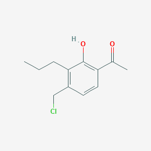 molecular formula C12H15ClO2 B8295683 4-Acetyl-3-hydroxy-2-propylbenzyl chloride 