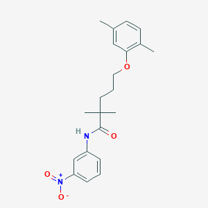 molecular formula C21H26N2O4 B8295719 5-(2,5-dimethylphenoxy)2,2-dimethyl-N-(3-nitrophenyl)pentanamide 