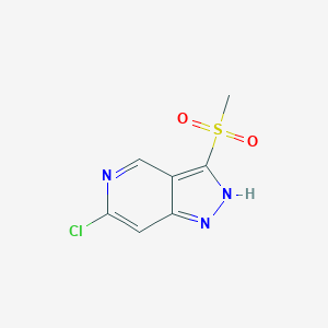 molecular formula C7H6ClN3O2S B8295725 6-chloro-3-(methylsulfonyl)-1H-pyrazolo[4,3-c]pyridine 