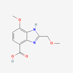 molecular formula C11H12N2O4 B8295735 7-Methoxy-2-methoxymethyl-3H-benzimidazole-4-carboxylic acid 