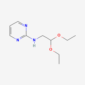 molecular formula C10H17N3O2 B8295743 2-Pyrimidinylaminoacetaldehyde diethyl acetal CAS No. 1640-62-6