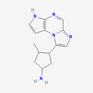 molecular formula C14H17N5 B8295793 3-(3H-imidazo[1,2-a]pyrrolo[2,3-e]pyrazin-8-yl)-4-methylcyclopentanamine 