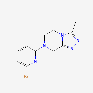 molecular formula C11H12BrN5 B8295799 7-(6-Bromopyridin-2-yl)-3-methyl-5,6,7,8-tetrahydro-[1,2,4]triazolo[4,3-a]pyrazine 