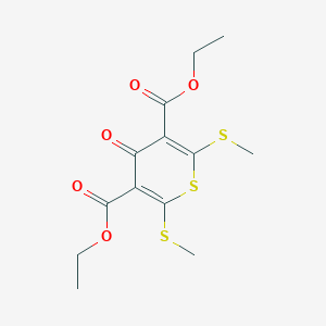 molecular formula C13H16O5S3 B082958 2,6-双(甲硫基)-4-氧代-4H-硫杂吡喃-3,5-二甲酸二乙酯 CAS No. 13700-78-2