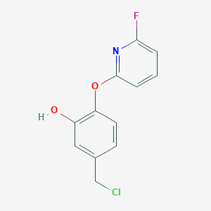 molecular formula C12H9ClFNO2 B8295914 5-(Chloromethyl)-2-[(6-fluoropyridin-2-yl)oxy]phenol 