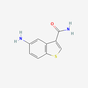 molecular formula C9H8N2OS B8295919 5-Amino-benzo[b]thiophene-3-carboxylic acid-amide 