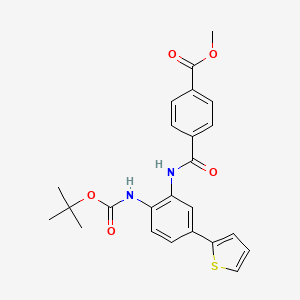molecular formula C24H24N2O5S B8295953 Methyl 4-[({2-[(tert-butoxycarbonyl)amino]-5-thien-2-ylphenyl}amino)carbonyl]benzoate 